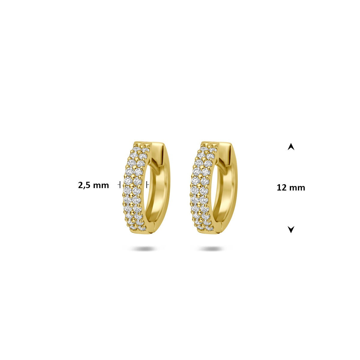14k Gelbgold Klappcreolen mit Zirkonia