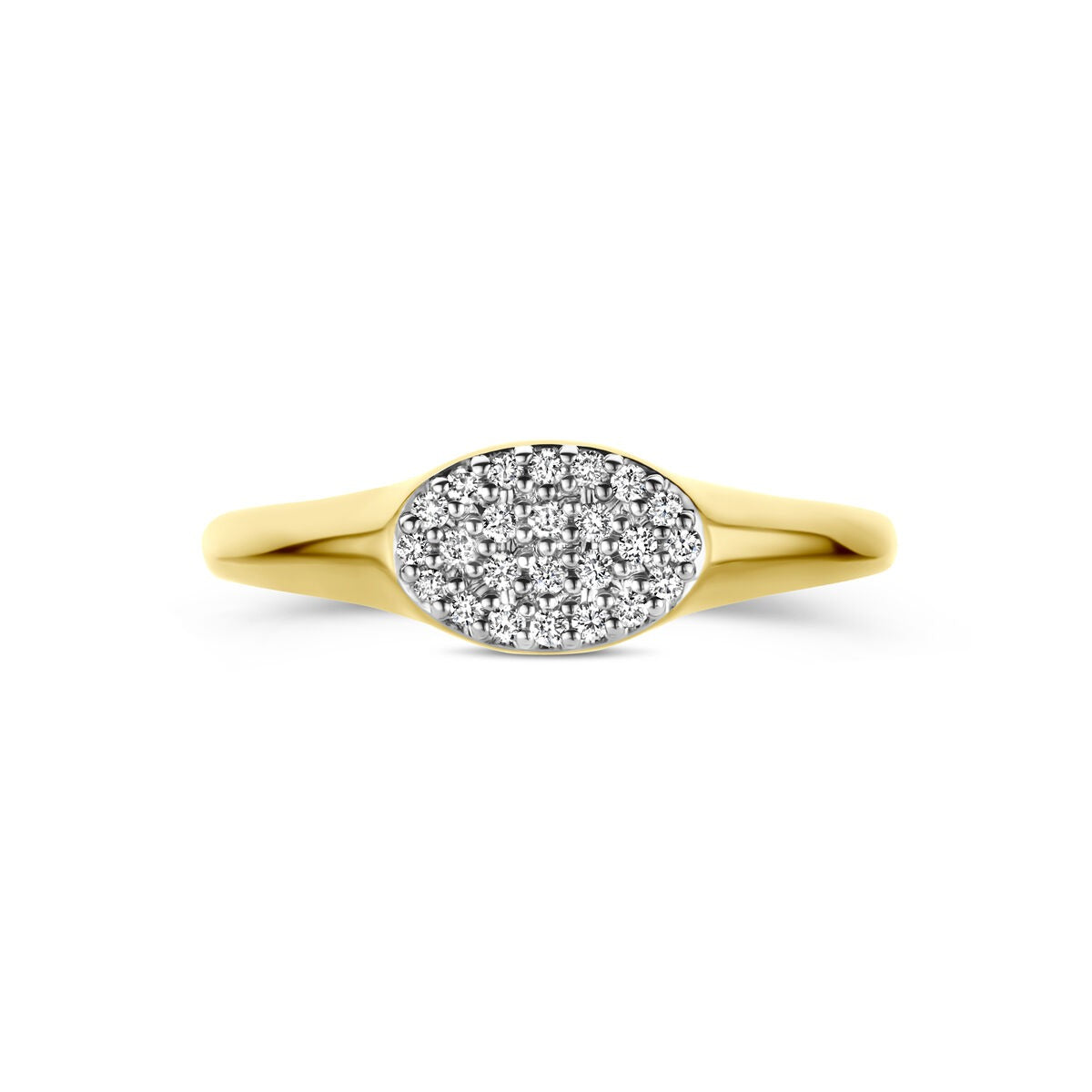 14K Gelbgoldring mit Labor-Diamant