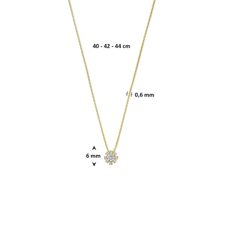 Gouden Collier 14k met Zirkonia – Entourage Zetting