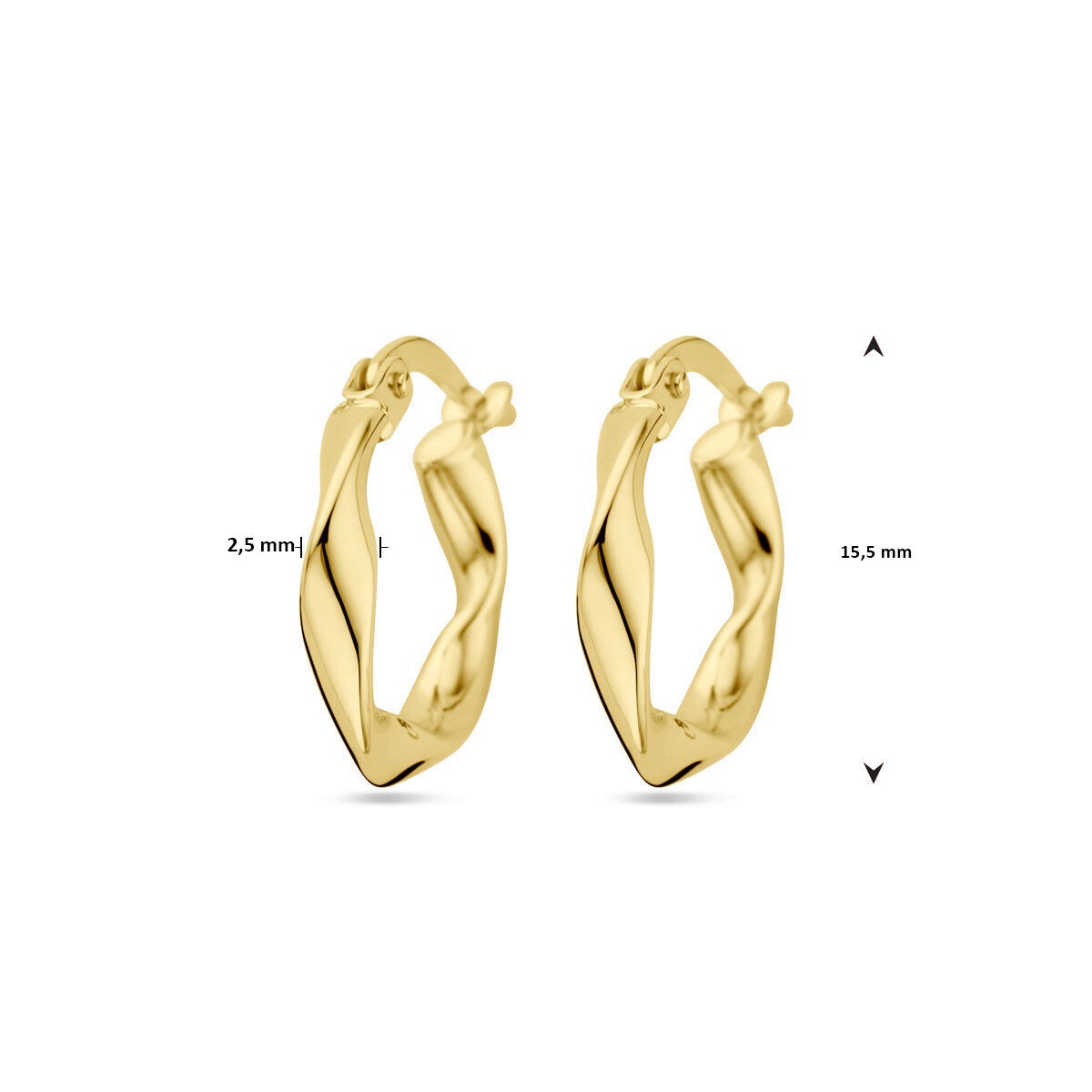 9 Karat Gelbgold gedrehte Creolen 2,5 mm Damen