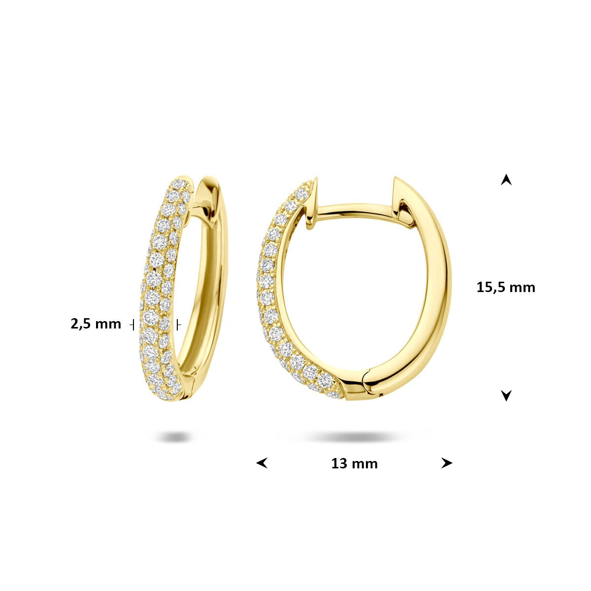 14k Goldohrringe mit Diamant