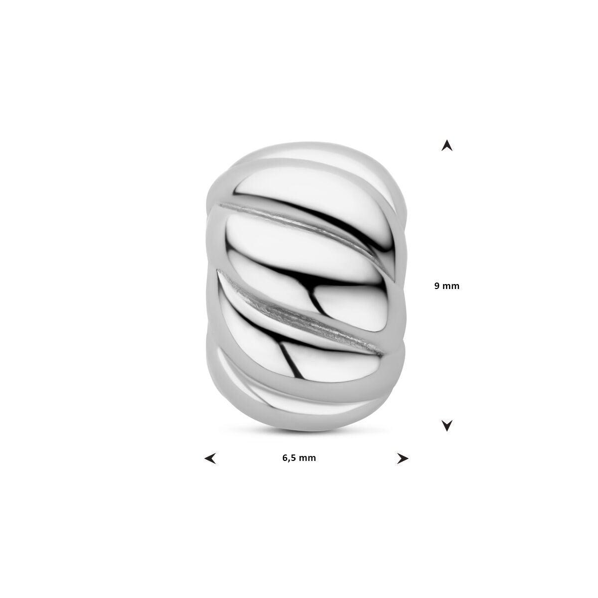 925 Sterling Silber Rhodinierter Rondell