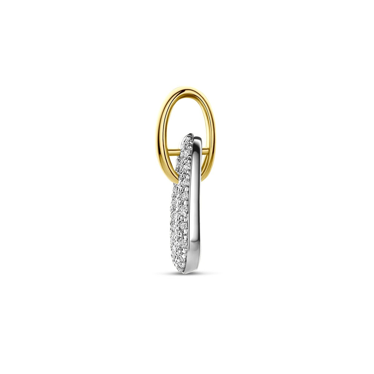 14 Karat zweifarbiger Goldanhänger mit Diamant