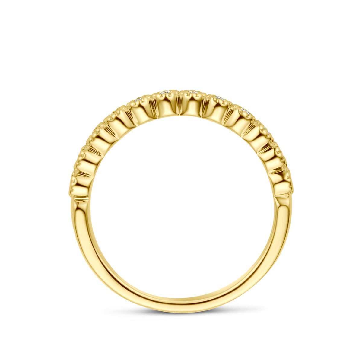 14k Gelbgold-Allianzsring mit Diamant 0,18 ct