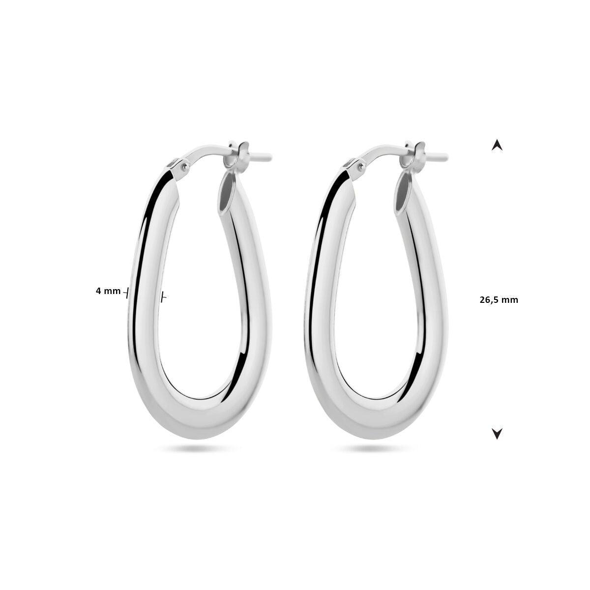 Rhodinierte Silberohrringe 26.5 mm