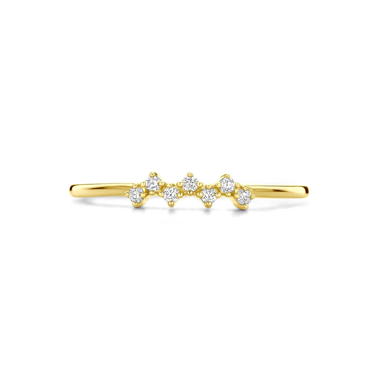 9k Gelbgoldring mit Zirkonia-Entourage