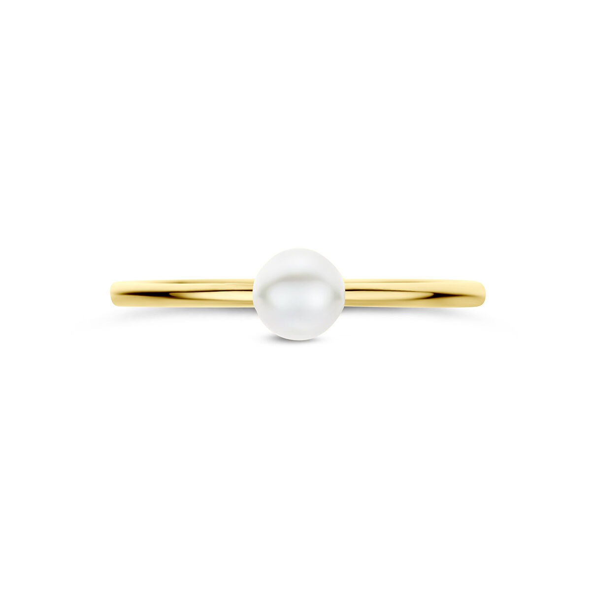 14k Geelgouden ring met parel