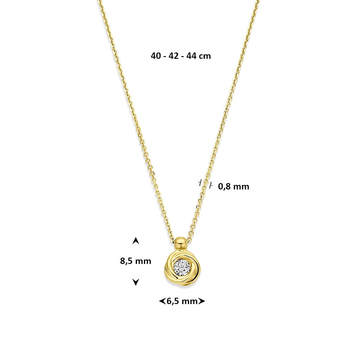 14k Gelbgoldkette mit im Labor gezüchtetem Diamanten