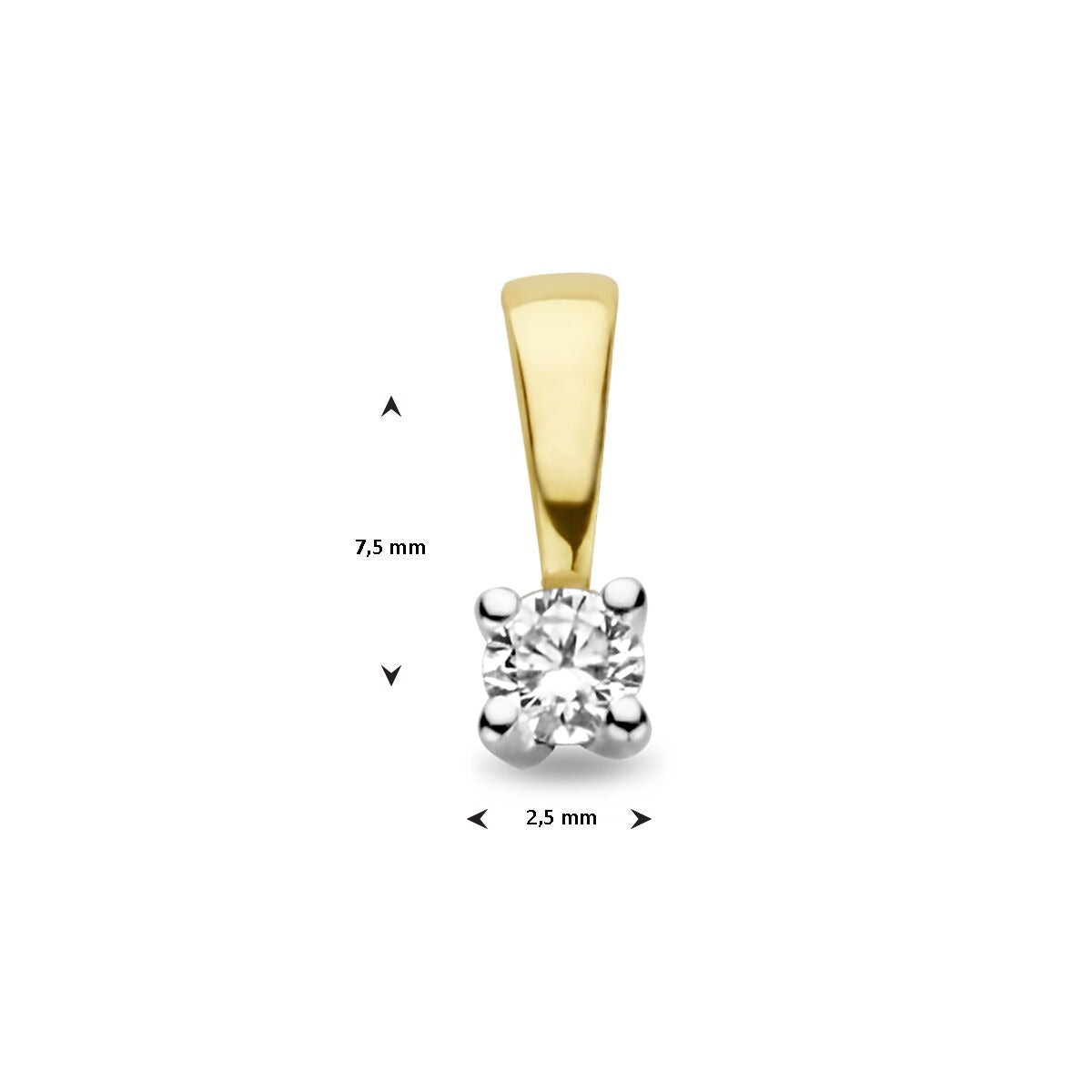 14k Bicolor-Goldanhänger mit Diamant