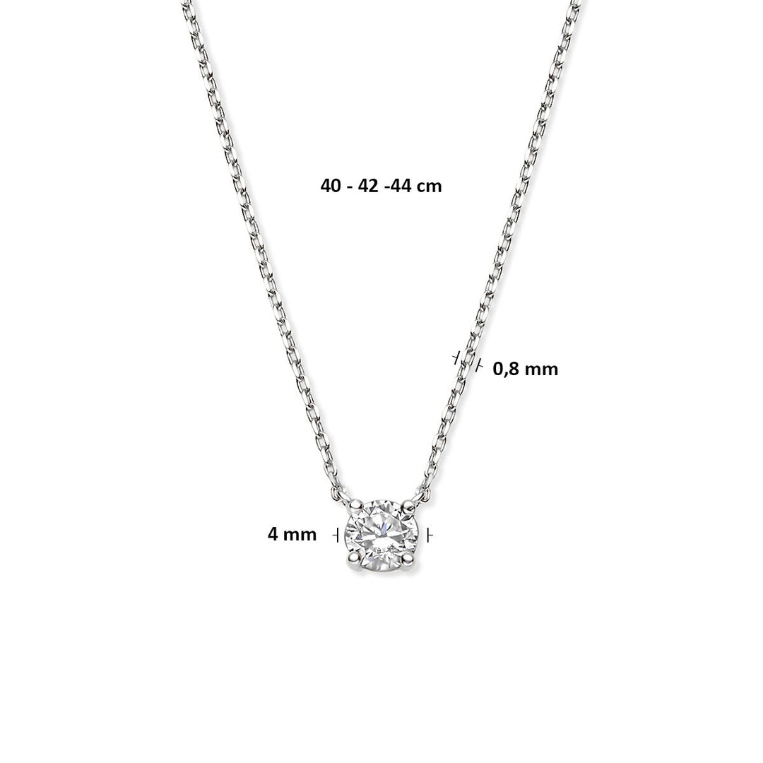 Zirkonia-Halskette 40 - 42 - 44 cm 14K Weißgold