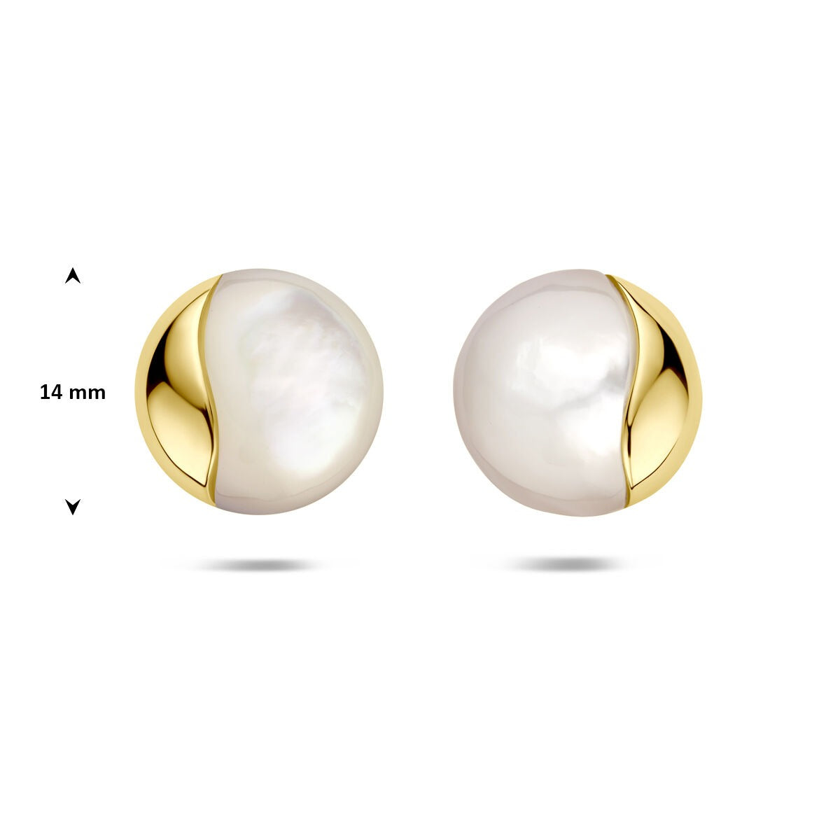 14k Gelbgold Ohrstecker mit Perlmutt 14 mm
