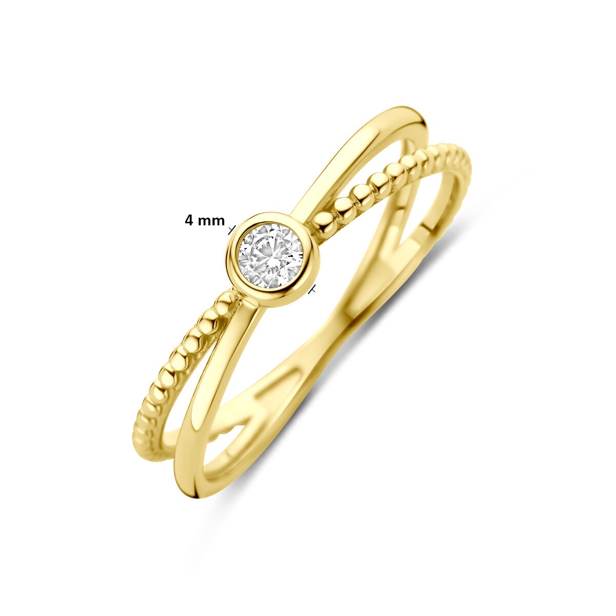 9K Gelbgoldring mit Zirkonia