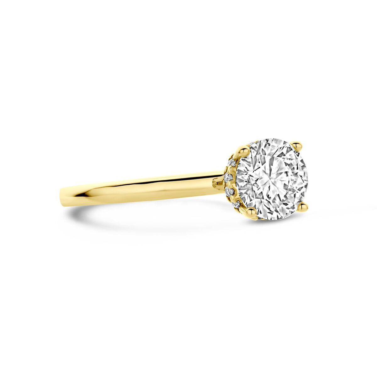 14k Gelbgoldring mit Labor-Diamant 1,07ct