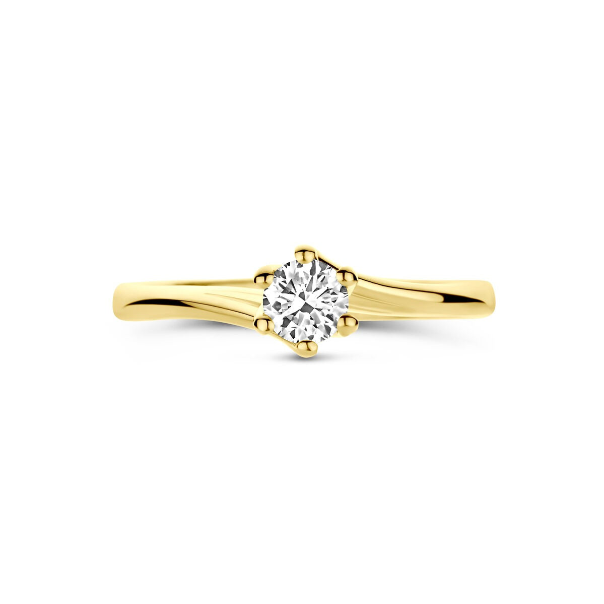 14K Gelbgoldring mit Labor-Diamanten – 0.30ct