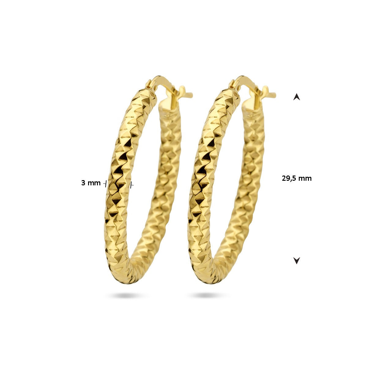 Vergoldete Silberohrringe – 29,5 mm hoch