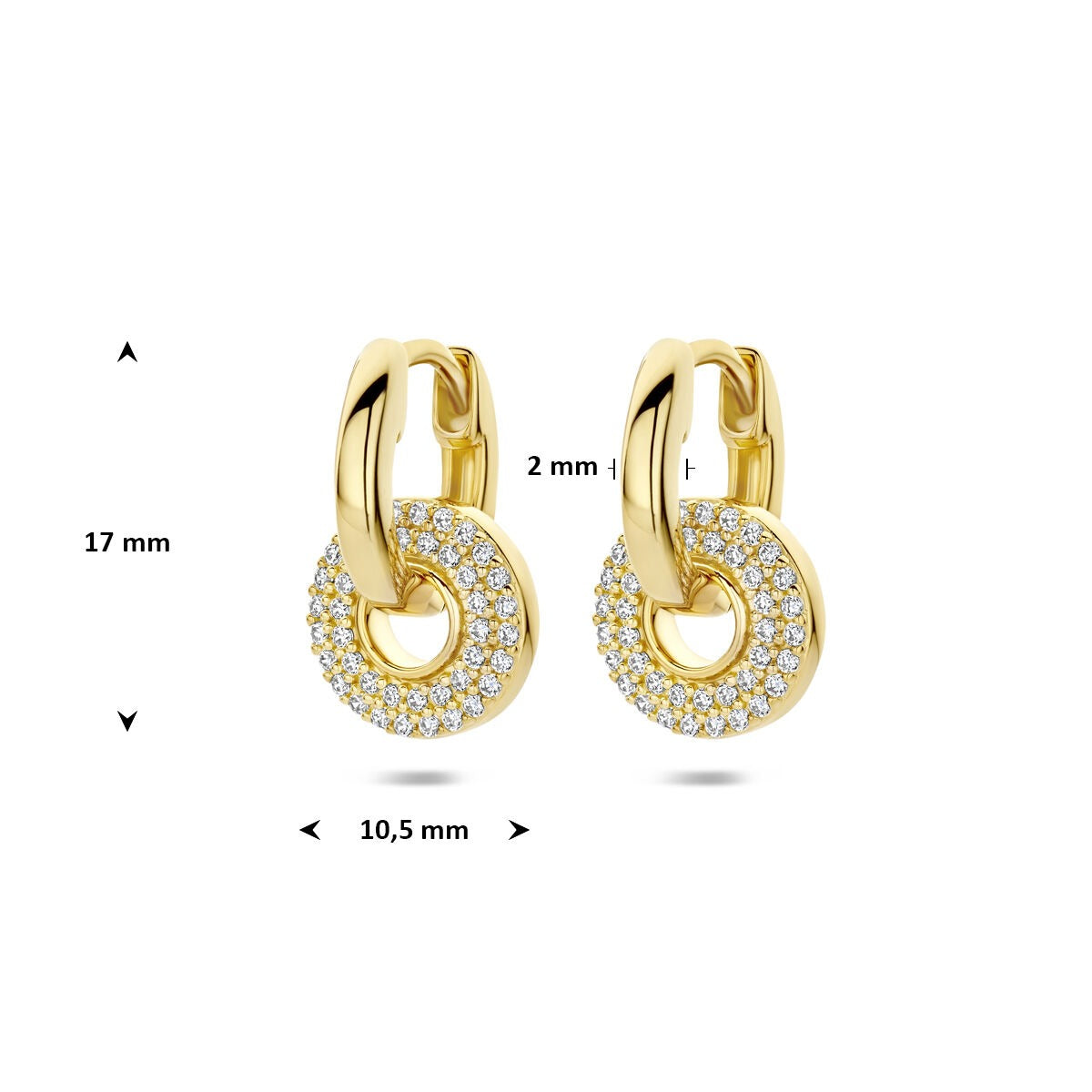 Vergoldete Silberohrringe mit Zirkonia