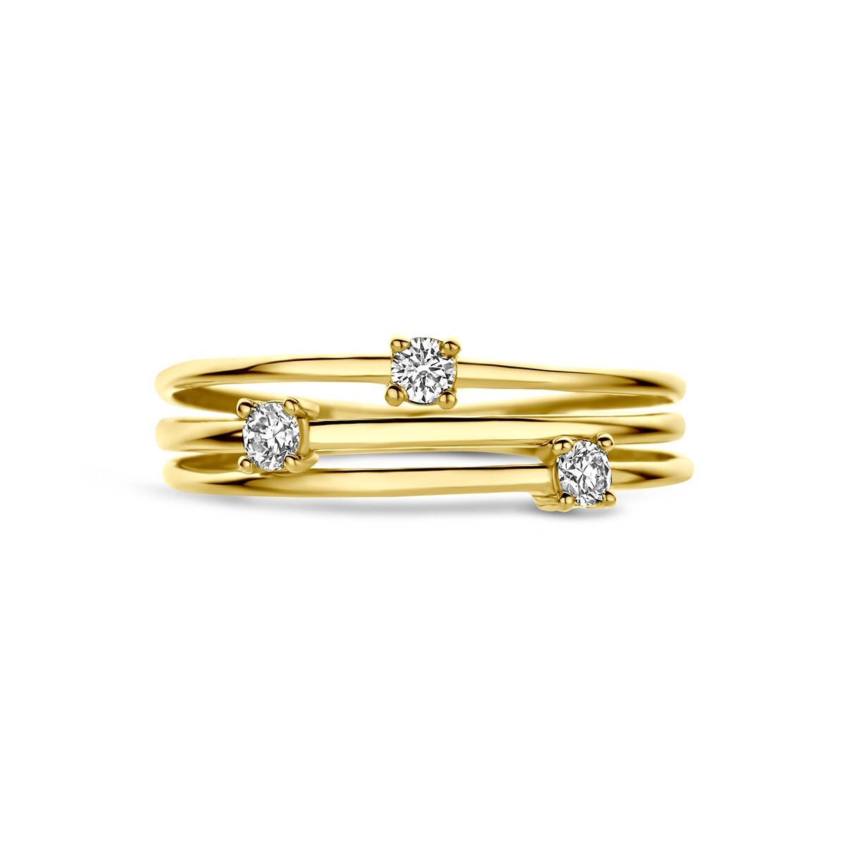 14 Karat Gelbgoldring mit Lab Grown Diamanten