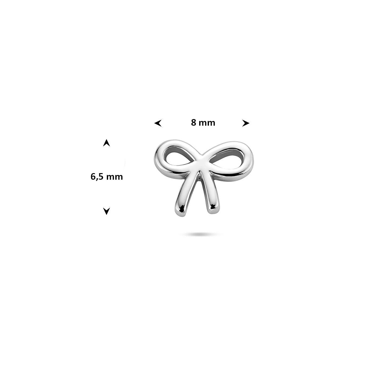 Silberner Flat Back Piercing Schleife – rhodiniertes 925