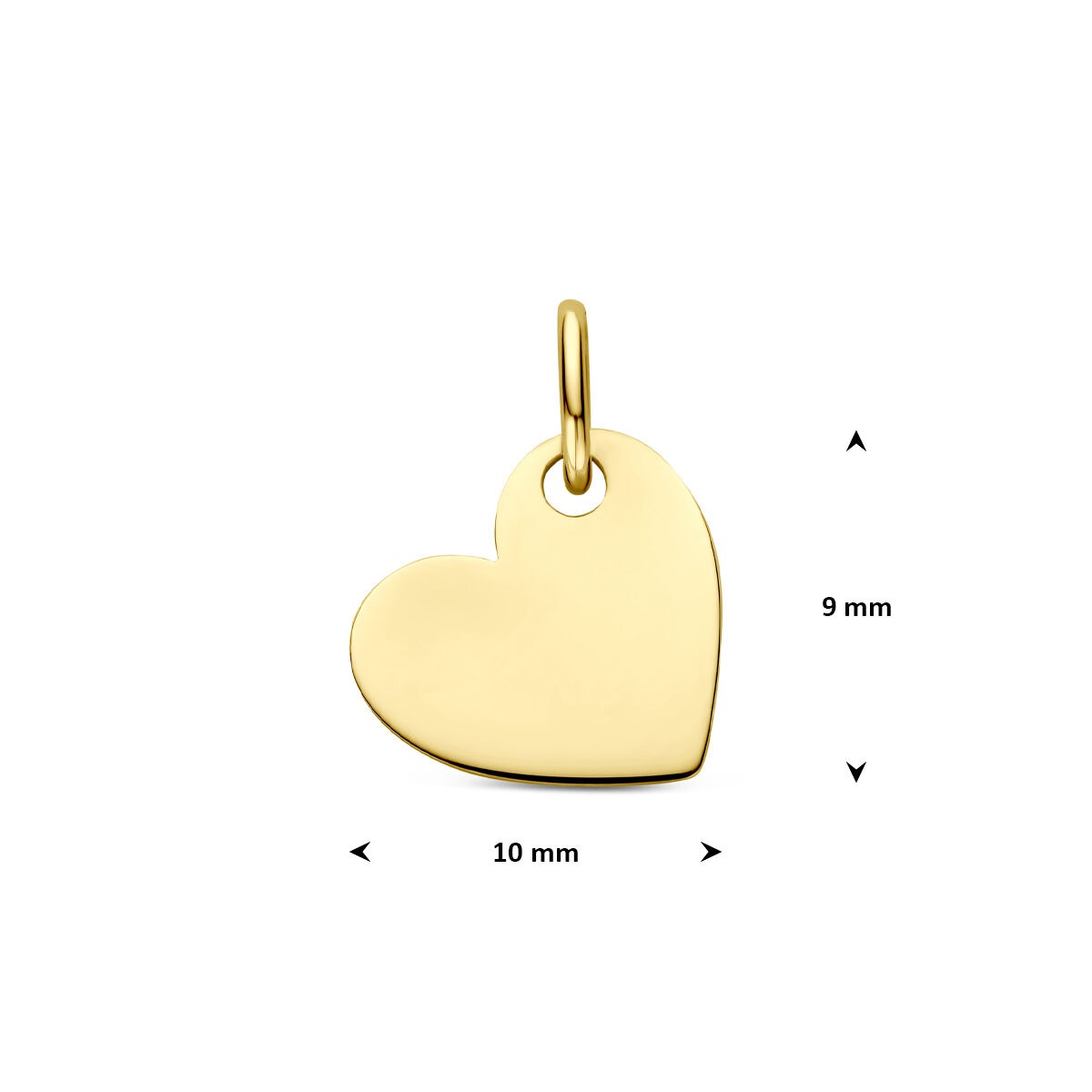 9 Karat Gelbgoldkette mit Anhänger Herz