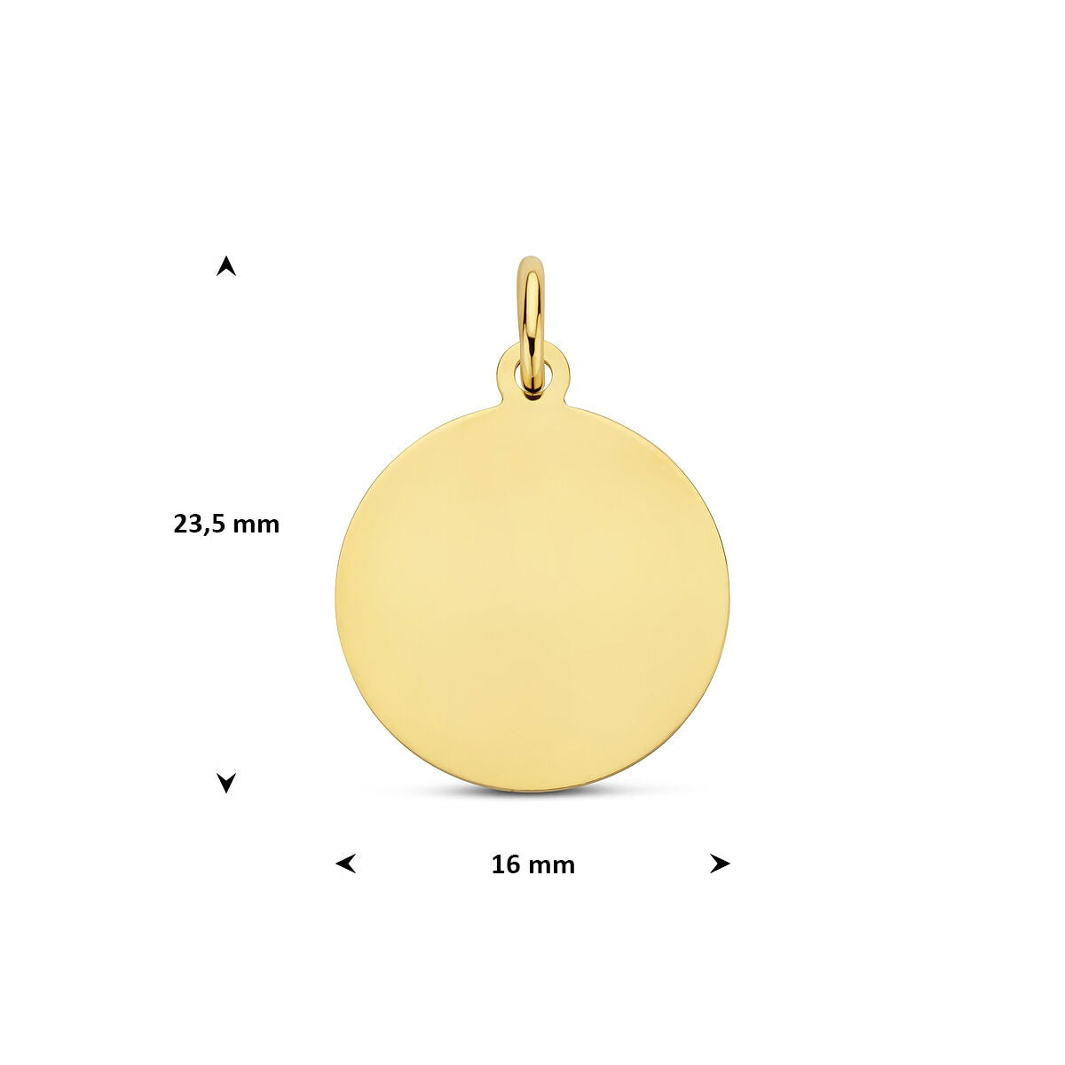 9 Karat Gelbgold Gravuranhänger rund