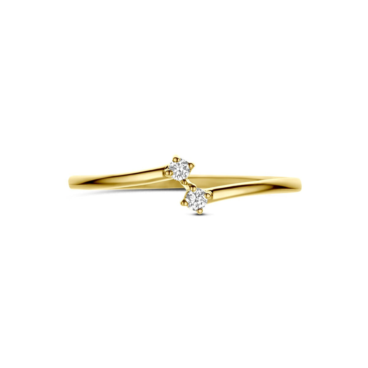 14k Gelbgoldring mit Diamant 0,05 kt