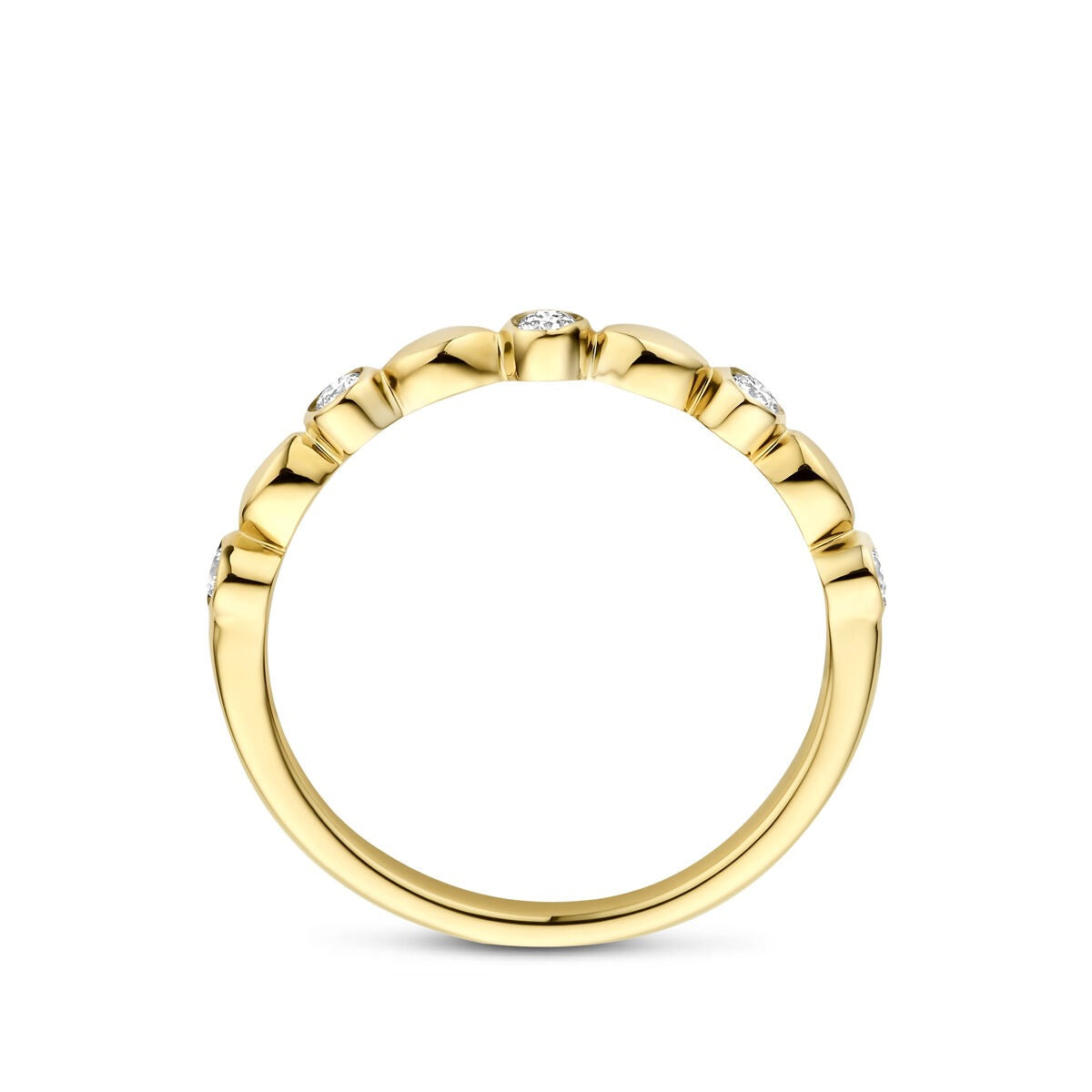 14k Gelbgoldring mit Labor-Diamant 0.13 ct