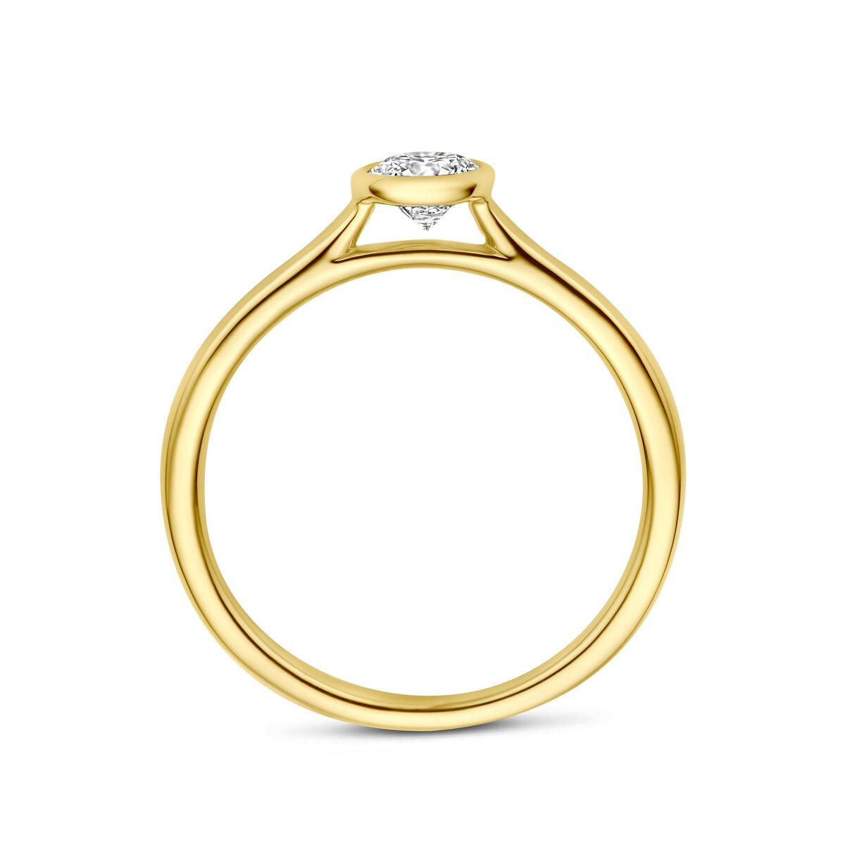 14K Gelbgoldring mit Diamant 0,40 ct Solitär