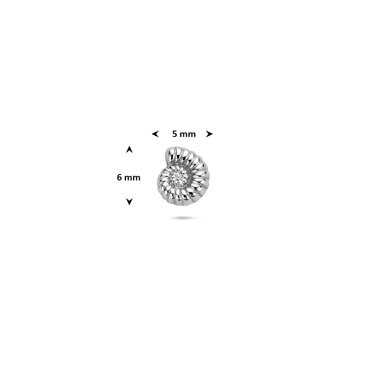 Silberner Flat Back Piercing Muschel – rhodiniert 925