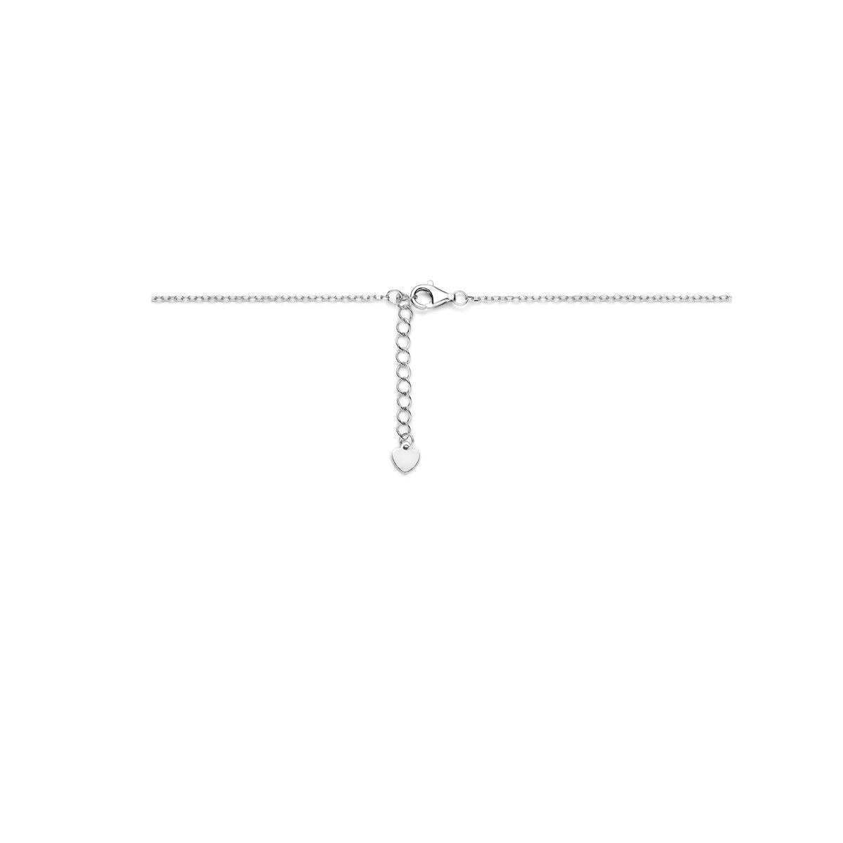 Silberkette mit Saphir und Zirkonia – rhodiniertes 925er Silber