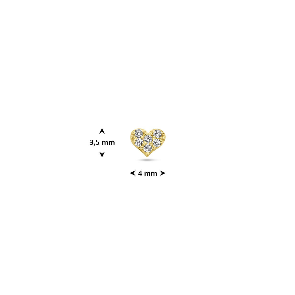 9 Karat Gelbgold Flat Back Piercing Liebe