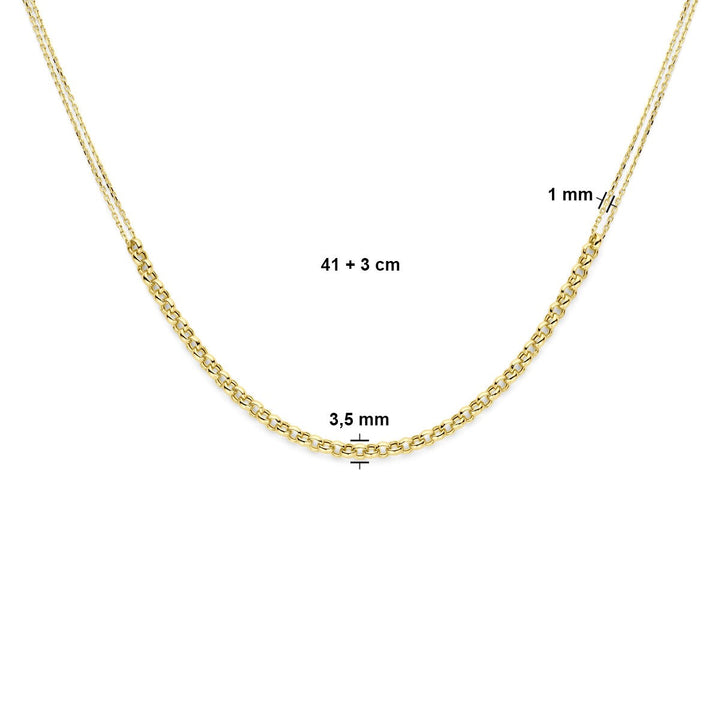 Halskette 41 + 3 cm 14K Gelbgold