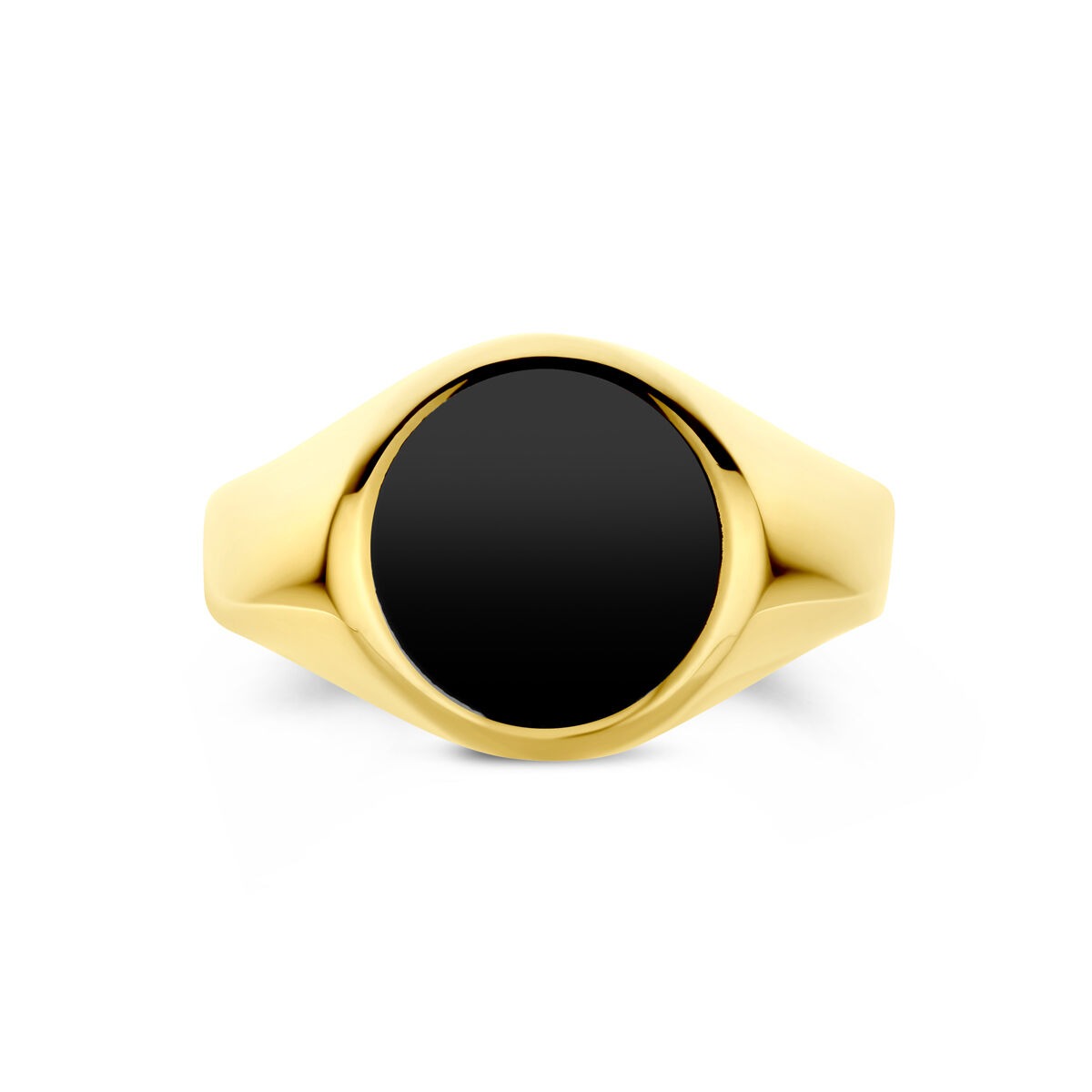 14k Gelbgoldring mit Onyx