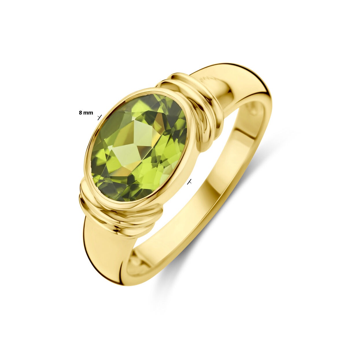 Goldener Damenring – 14k mit ovalem Peridot
