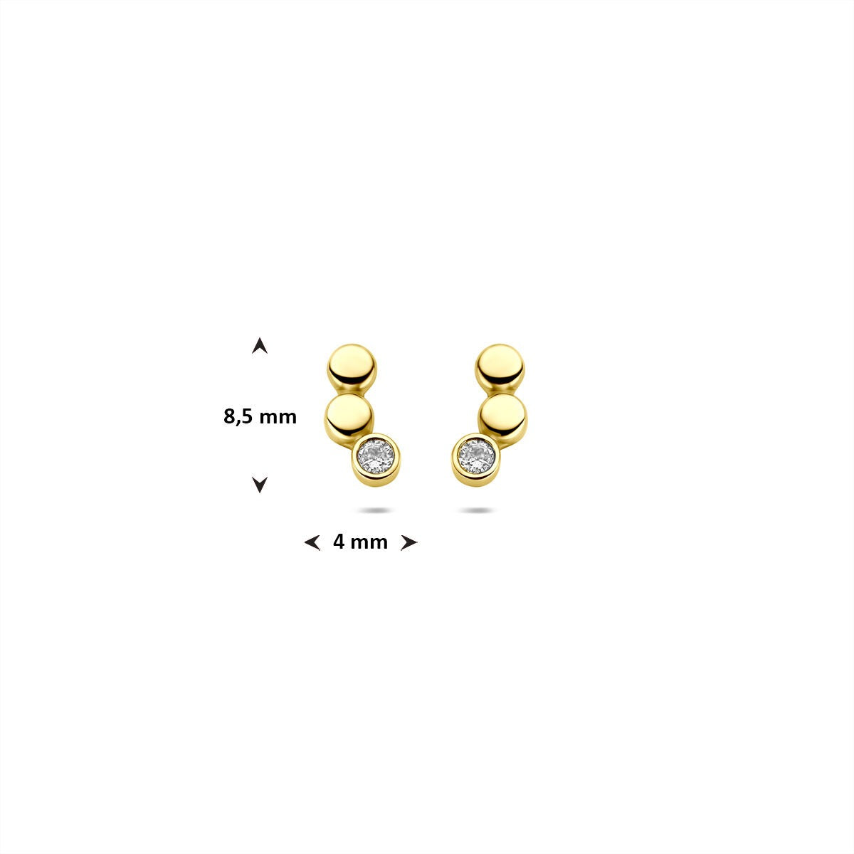 9 Karat Gelbgold Ohrstecker mit Zirkonia – 8,5x4mm