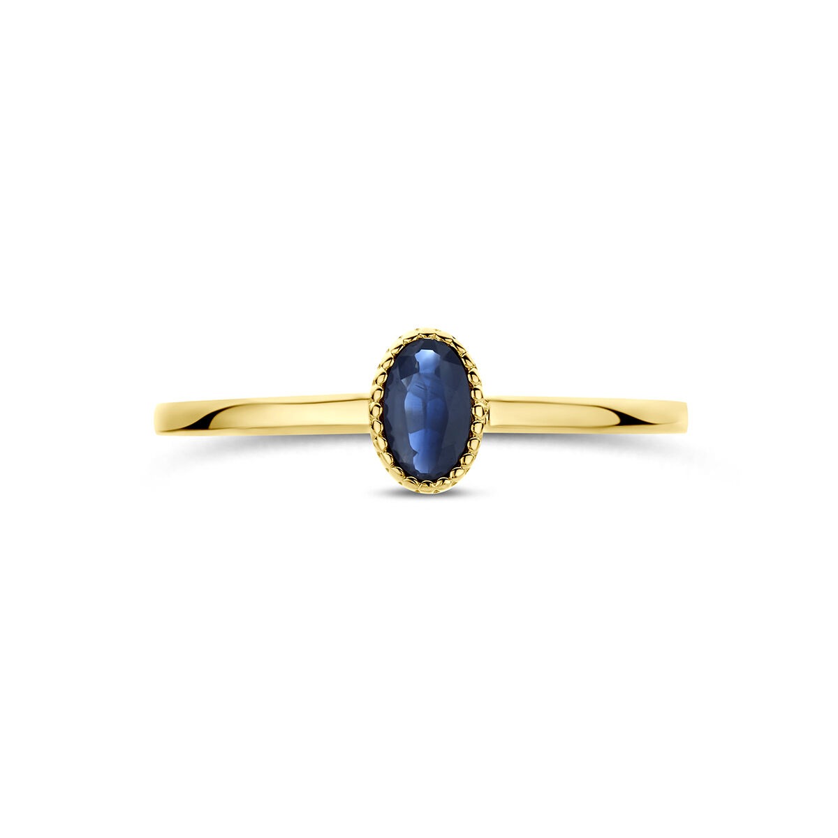 9k Geelgouden ring met saffier