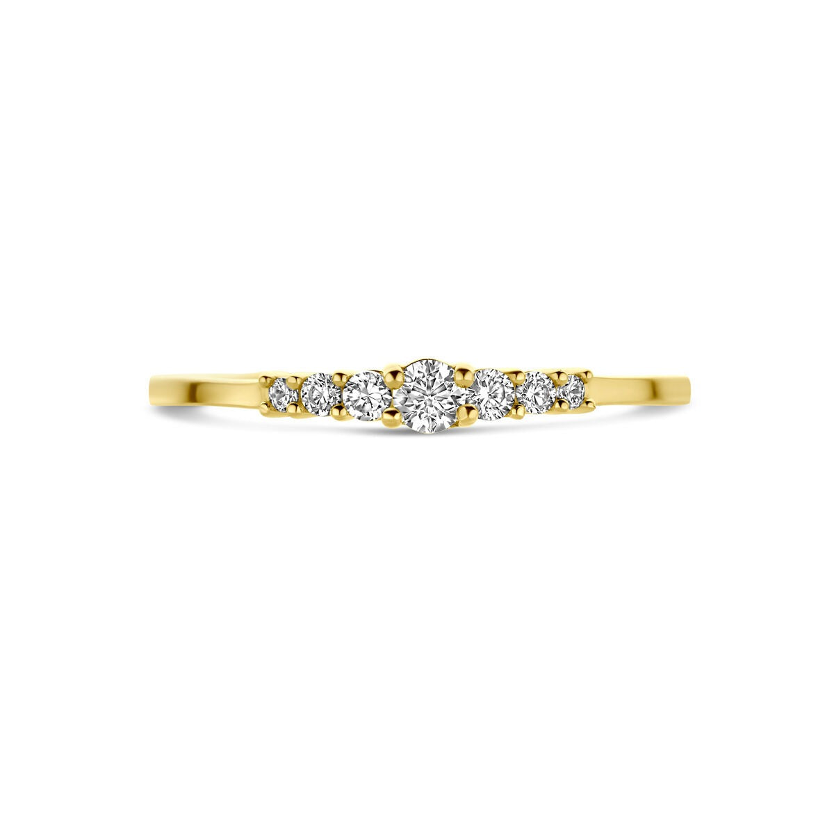 9k Gelbgoldring mit Zirkonia