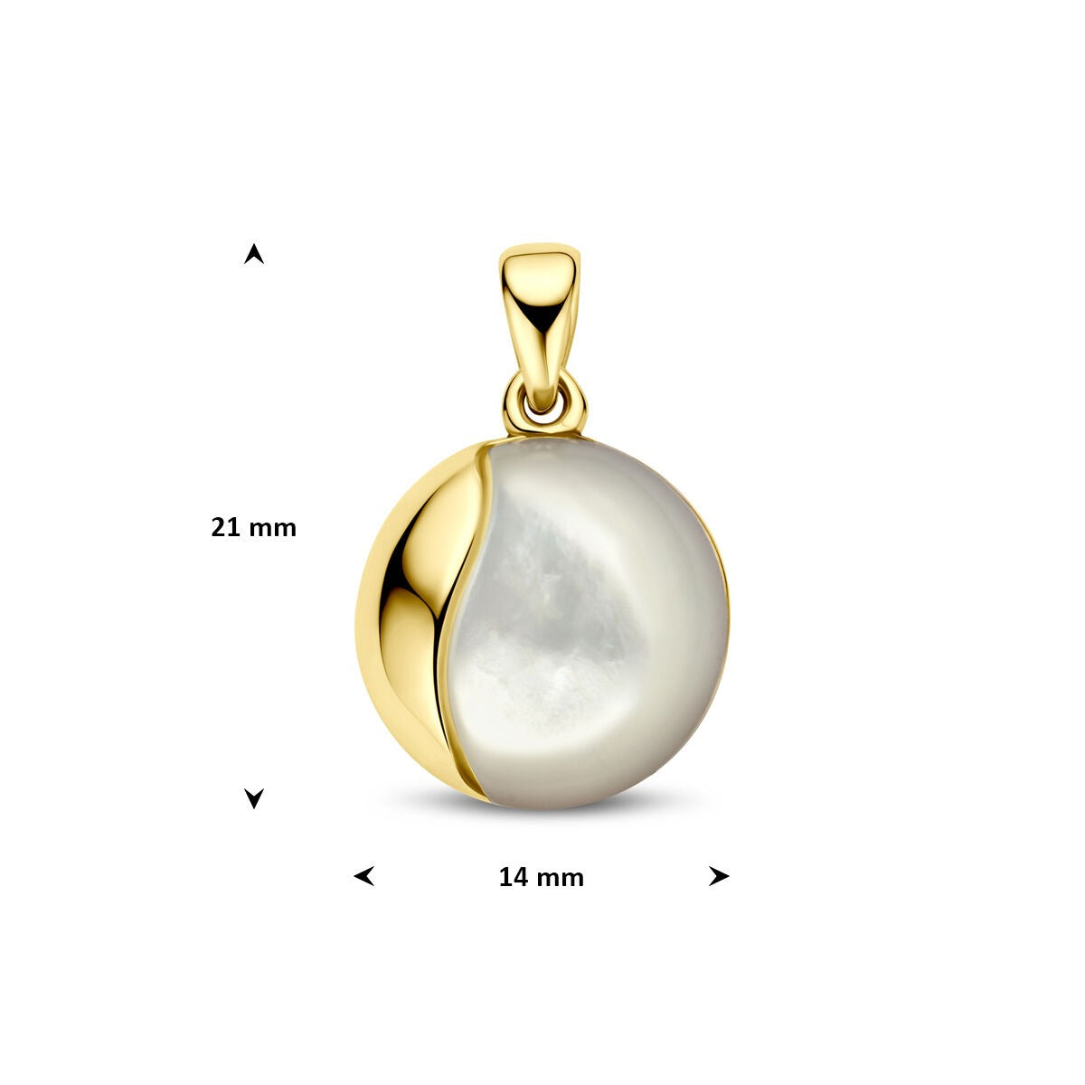 14K Gelbgoldanhänger mit Perlmutt 14 mm