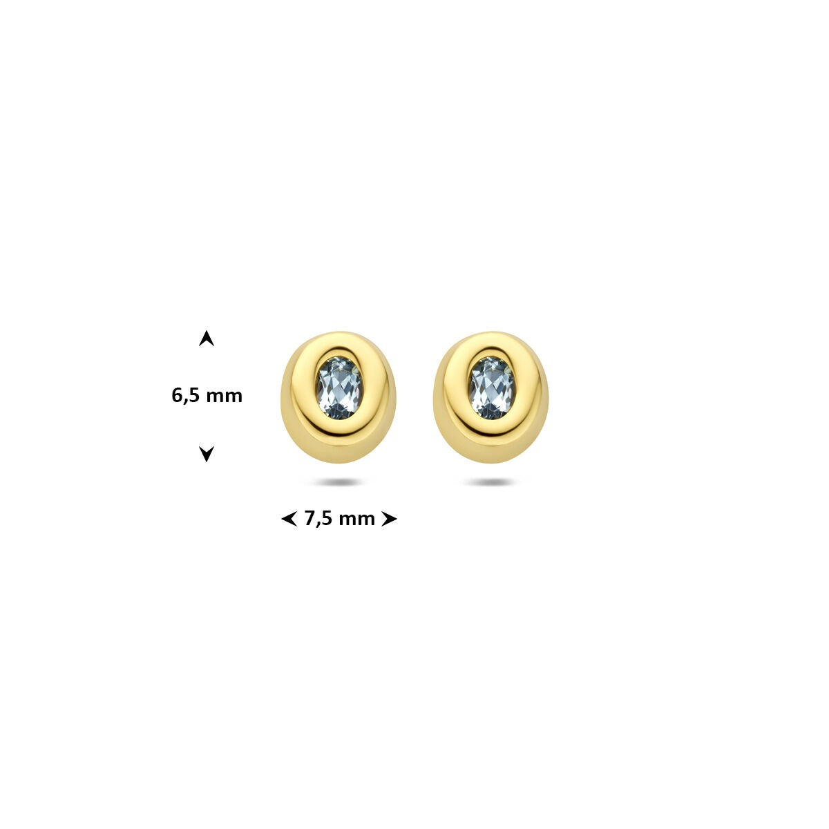 9kt Gelbgold Ohrstecker mit blauem Topas