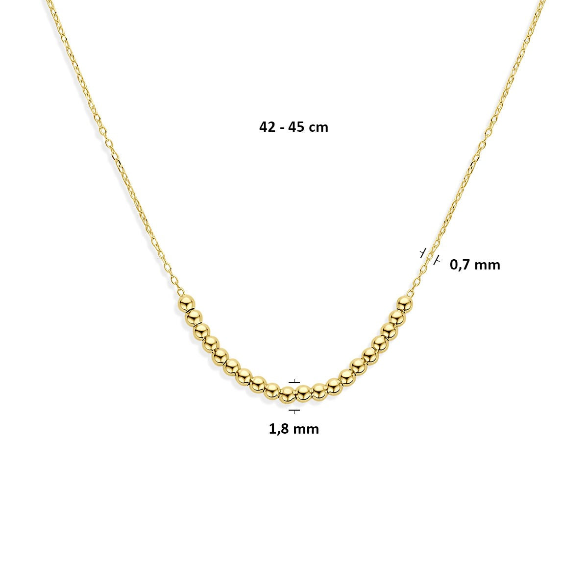 14k Gelbgold Collier mit Kügelchen