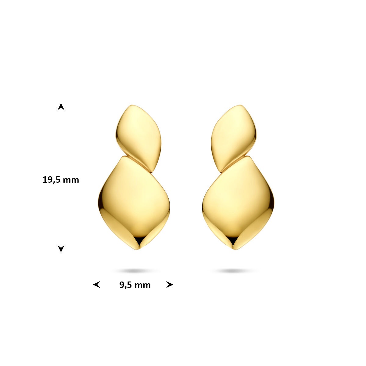 Goldohrstecker 14K längliches Design