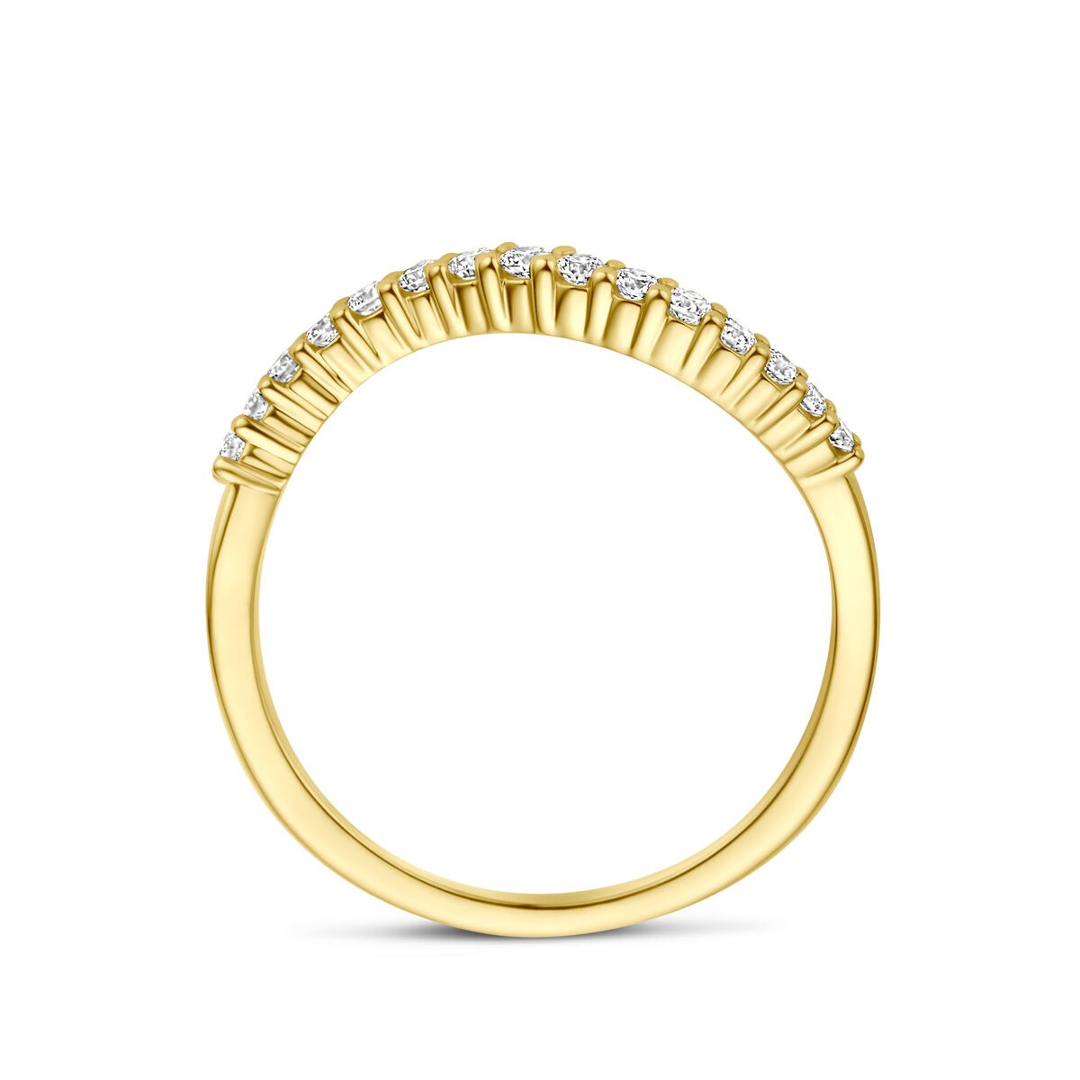 14K Gelbgold Alliance Ring mit Diamant 0,21 ct