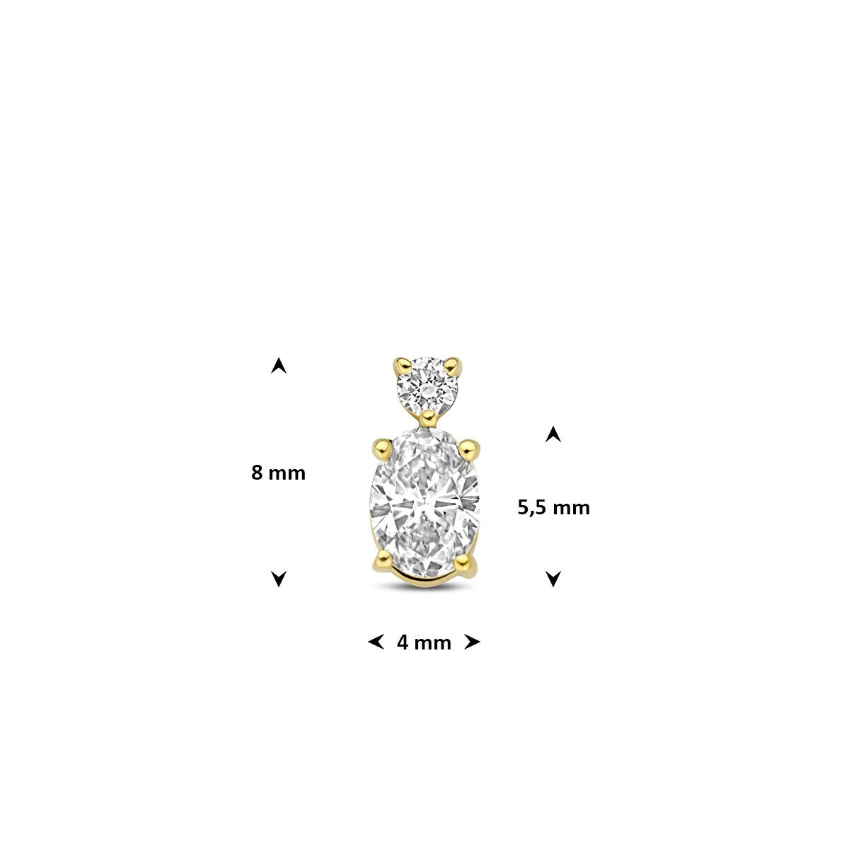 14k Gelbgoldanhänger mit im Labor gezüchtetem Diamanten