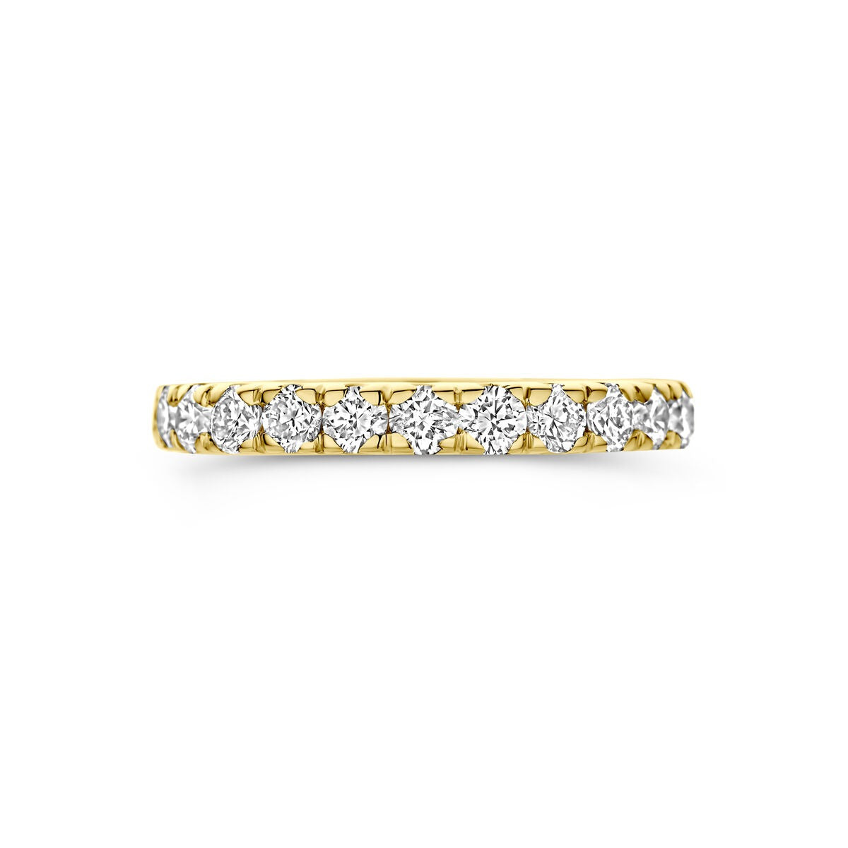 14k Gelbgoldring mit im Labor gezüchtetem Diamant