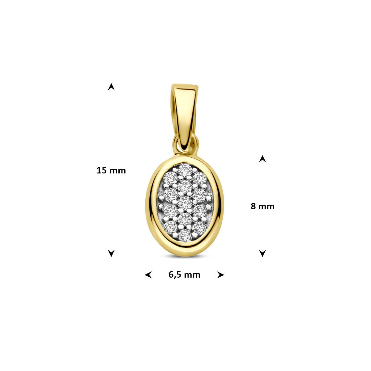 14 Karat Gelbgoldkette mit Zirkonia-Anhänger