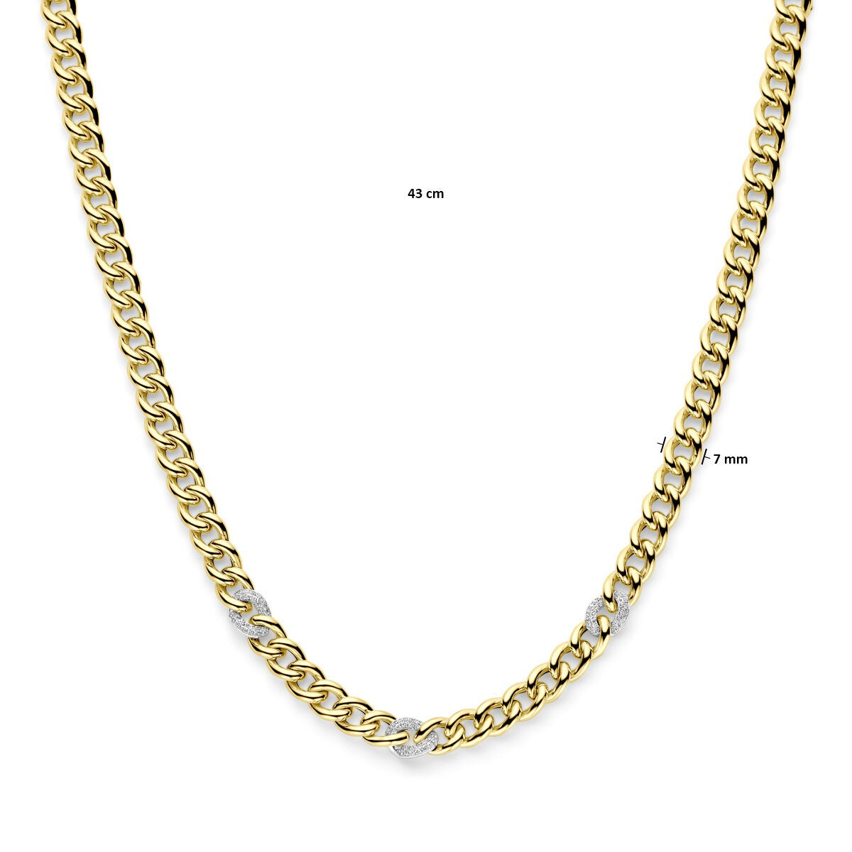 14k Bicolor Gelb- und Weißgold Collier mit Diamant
