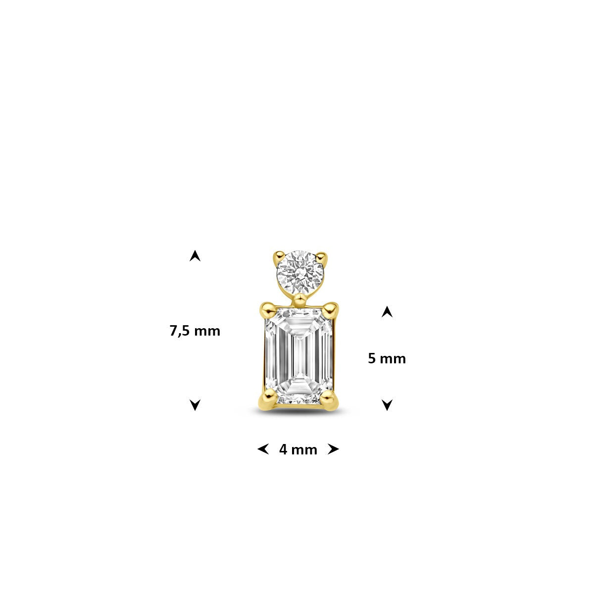 14K Gelbgoldanhänger mit im Labor gezüchtetem Diamanten 0,33 ct