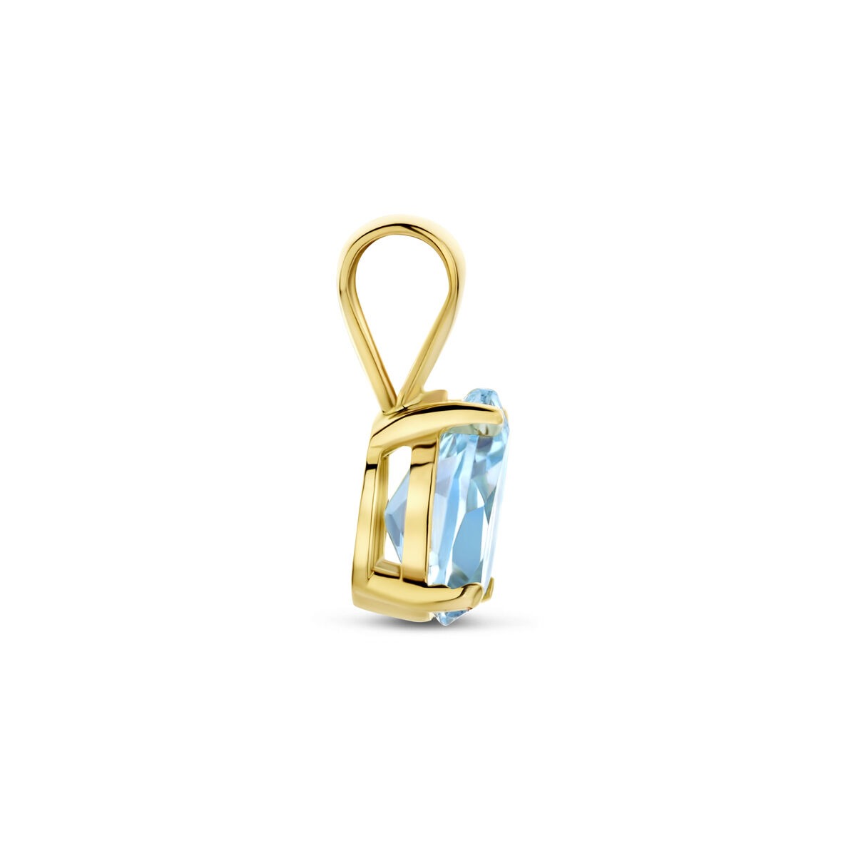 14 Karat Gelbgoldanhänger mit Blauem Topas