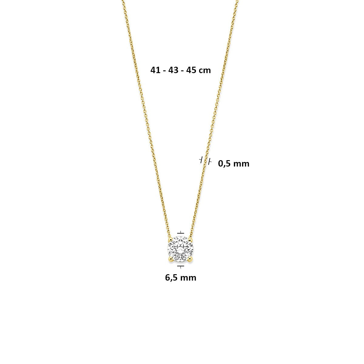 14k Gelbgold Collier mit 1.00 ct Labor-Diamant