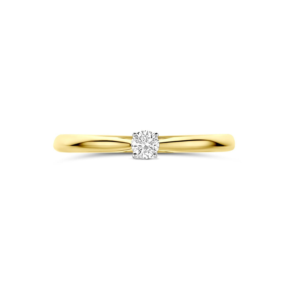 Bicolor-Ring aus 14K Gelb- und Weißgold mit 0,10 Karat Labor-Diamant
