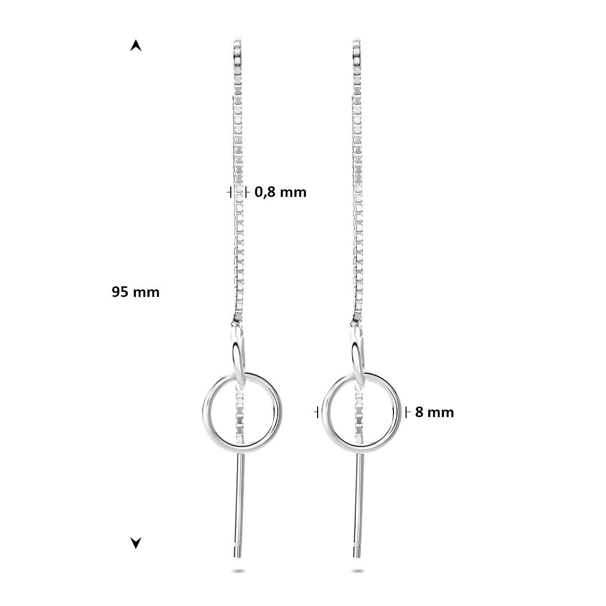 Rhodiniertes Sterling Silber Durchzieher Ohrringe